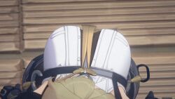 1girls 3d animated big_breasts blonde_hair breasts_focus clothing evelyn_chevalier from_above gif huge_breasts large_breasts official_animation official_art solo solo_female tagme zenless_zone_zero