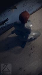 1girls ass awoken bathroom bathroom_sex blue_body blue_skin calliope_brando calliope_brando_(zdots) destiny_(game) female ginger ginger_hair glory_hole guardian_(destiny) kneeling kneeling_female kneeling_on_ground nipples nude nude_female on_knees orange_hair shiny_skin warlock_(destiny) zdots