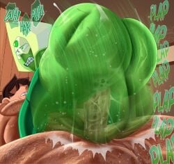 1boy 1girls ass big_ass bottom_heavy bubble_butt cowgirl_position doompypomp fat_ass female gem_(species) hetero huge_ass human large_ass male massive_ass motion_blur motion_lines peridot_(steven_universe) sex steven_universe straight straight_sex thick_ass thick_thighs thunder_thighs wide_hips