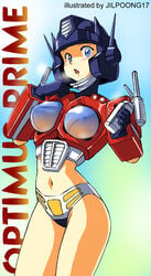 armor beige_skin blue_eyes blush character_name color cosplay female female_only front_view gloves helmet human humanformers humanized jilpoong17 looking_at_viewer open_eyes open_mouth optimus_prime rule_63 shinesmen solo standing transformers transformers_g1 uncensored