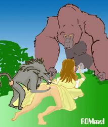 animated anus ape baboon disney fellatio female feral fingering gorilla human interspecies jane_porter kerchak licking male oral primate pussy rommel straight tarzan_(1999_film) zoophilia