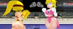 2girls 3d ass big_ass big_breasts big_butt blonde_hair blue_eyes boxing boxing_gloves boxing_ring breasts cleavage doyle44 fat_ass female_focus female_only fighting_ring grey_hair huge_ass imminent_fight large_ass large_breasts long_hair mario_(series) princess_peach shy_gal shy_gal_yellow thick thick_ass thick_thighs thighs vs wide_hips