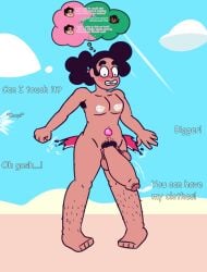 bushy_pubes completely_nude_female dickgirl dwonksa futanari hairy_armpits hairy_legs penis steven_universe stevonnie torn_clothing