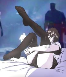 1boy bandaid femboy femboy_only hooni_(suicide_boy) lee_hoon legs_lifted legs_up lifting_leg looking_away male male_only meme_background parkretura suicide_boy tagme thebushmenace thighhighs twink