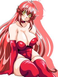 big_breasts breasts inabakun00 light-skinned_female light_skin long_hair original_character red_hair thighs yellow_eyes