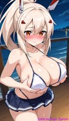 1girls 2025 aegis_elysium ai_art ai_generated ayanami_(azur_lane) azur_lane background big_breasts bikini blush blushing_at_viewer breasts cleavage cloud clouds dress female female_focus fence gem grabbing grabbing_breast grabbing_breasts grabbing_own_boobs grabbing_own_breast grabbing_own_breasts hair_ornament headpiece highres holding holding_breast holding_breasts holding_own_breast holding_own_breasts huge_breasts indoors jewelry large_breasts light long_hair looking_at_viewer mountain mountains multicolored_hair navel nervous night night_sky ocean open_shirt orange_eyes panties ponytail room sand sea seaside shy silver_hair skirt sky solo solo_focus standing thicc thick thick_breasts thick_thighs thighhighs thighs tiara undressing vegetation very_long_hair wall wall_(structure) water watermark waves white_hair window windows wooden_fence yostar
