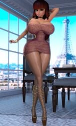 3d big_breasts clothing lila_rossi miraculous_ladybug ruidx solo_female voluptuous voluptuous_female