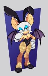 breasts bunny_ears bunnysuit bunnysuit_rouge_(trend) curvy_figure leotard rouge_the_bat sonic_(series) xao_art