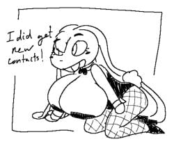 1girls anthro ass averagesink bowtie bowtie_collar breasts buckteeth bunny bunnysuit cleavage english_text female female_focus female_only fishnet_legwear fishnets furry heels hips hyper hyper_breasts lagomorph lagomorph_humanoid large_ass large_breasts on_knees quizzo rabbit text thick_thighs thighs wide_hips