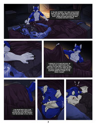 abs balls bed biceps black_penis canine comic dragon duo erection fox fur hybrid male mammal masturbation multicolored_fur muscular nik_(sonicfox) omni_(sonicfox) penis reptile scales scalie sleeping sonicfox wfa wolf yaoi