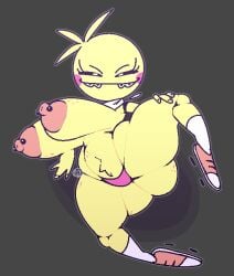 >:) 1girls animatronic big_ass big_breasts braces chicken female five_nights_at_freddy's five_nights_at_freddy's_2 nipple_piercing panties pink_panties puffy_nipples robot rollerblades solo thesupervillainspjs thick_thighs toy_chica_(fnaf)