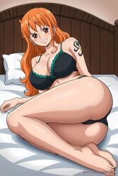 ai_generated aichat bra clothing female female_only lingerie nami_(one_piece) on_bed one_piece panties pinku pinku.ai pinkuai seductive sexy