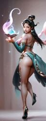 ai_generated ass ass_cheeks ass_crack ass_focus butt butt_crack butt_focus fantasy female female_only genie genie_girl heels jewelry lamp magic magic_user magical_girl milf