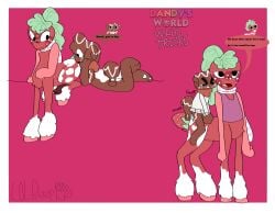 2boys au brown_body centaur centauroid cosmo_(dandy's_world) dandy's_world difference fur_on_legs gay hump humping knotted_equine_penis knotted_penis l0lbeep laying_on_stomach leaf looking_at_partner looking_at_penis mad male nervous no_shading red_dick red_skin roblox scarf simple_background size sprout_(dandy's_world) strawberry tail text watermark