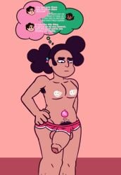 cartoon_network dwonksa hairy_armpits steven_universe stevonnie stickers_on_body text_bubble tight_clothing