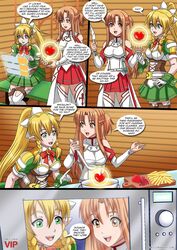 2girls alfheim_online an_enchanted_meal bbmbbf comic elf holographic_interface leafa multiple_girls palcomixvip.com sword_art_online sword_art_online:_fairy_dance sylph tagme yuuki_asuna