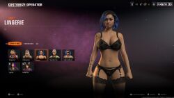 1girls 3d 3d_render big_breasts blue_hair bra breasts call_of_duty call_of_duty_black_ops_6 call_of_duty_zombies dyed_hair female female_only game_ui in-game lingerie maya_aguinaldo navel novah3d panties solo solo_female tagme user_interface