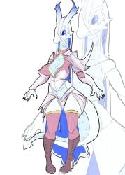 absurd_res anthro armor bisamon cleric clothing dragon female hi_res legwear mythological_creature mythological_scalie mythology paladin scalie solo stockings