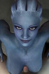 alien_girl blue_eyes blue_skin eye_contact freckles liara_t'soni looking_at_viewer mass_effect tagme titjob titjob video virtamate