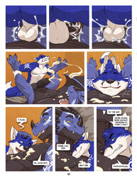 abs after_sex anal anal_sex anus ass balls bed biceps black_penis canine comic cum cum_inside cum_on_chest dragon duo fox fur hybrid male mammal multicolored_fur muscular nik_(sonicfox) omni_(sonicfox) penetration penis reptile scales scalie sex size_difference small_dom_big_sub sonicfox wfa wolf yaoi