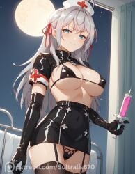 1girls ai_generated alisa_mikhailovna_kujou alya ass black_gloves breasts female female_only gloves latex_gloves nurse pussy sex solo sultralis tokidoki_bosotto_russian_de_dereru_tonari_no_alya-san