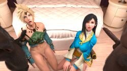 3d big_breasts bisexual bisexual_male both_sexes_in_same_situation cloud_strife cosplay cum_on_face dark-skinned_male dark_skin final_fantasy final_fantasy_vii interracial large_penis light-skinned_male link_(cosplay) looking_at_viewer multiple_boys panamsimp princess_zelda_(cosplay) small_penis the_legend_of_zelda tifa_lockhart