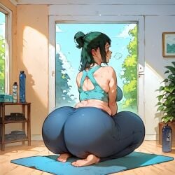 1girls ai_assisted ai_generated big_ass big_breast civitai huge_ass inko_midoriya kalagod my_hero_academia shiin_(ai_generated) solo thick_thighs wide_hips yoga yoga_mat yoga_pants