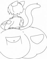 1girls ai_edit ass_focus cat_girl edit edited_art furry huge_breasts imminent_spanking massive_ass massive_thighs police police_uniform