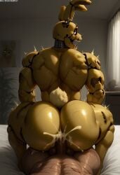 2boys ai_generated anal_sex animatronic anthro ass back_view backsack bed bedroom big_ass big_butt buttmale/male cum cum_in_ass cum_inside ejaculation erection fat_ass first_person_view five_nights_at_freddy's five_nights_at_freddy's_3 fnaf from_behind furry gay green_body human humanoid looking_at_viewer looking_back looking_pleasured male male_only male_penetrated male_penetrating male_penetrating_male muscular muscular_male nude on_bed open_mouth penetration penis pov rabbit robot scottgames sex springtrap springtrap_(fnaf) sweat sweating tail