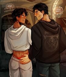 adoptive_siblings batman_(series) boys dc dc_comics dick_grayson flyingdidi gay incest jason_todd male male/male male_only muscular muscular_male nightwing red_hood_(dc) thong thong_pull underwear yaoi