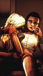 3d batman:_arkham_origins batman_(series) bioshock bioshock_infinite black_hair blonde_hair burial_at_sea dc dc_comics elizabeth_comstock futanari intersex sfmporn_(artist) tracey_buxton video_game