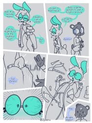 ass ass_smack backed_up_cum big_ass blue_eyes blue_sclera bulge bulge_through_clothing bulge_under_clothes bunny_ears bunny_tail comic comic_panel cum cum_through_clothes cum_through_clothing cumshot femboy femboy_focus goggles hair_tuft heart heart-shaped_pupils heart_eyes hourglass_figure jeans labcoat male neck_tuft onomatopoeia original osho_(zyneru) shaking_legs shaking_lines shaking_orgasm simple_background slapping_butt smacking_ass spanked spanking sweat sweatdrop text text_bubble thick_ass thick_butt thick_hips thick_legs thick_thighs tight_clothing trying_not_to_cum two_tone_body unwanted_cumshot unwanted_orgasm watermark zyneru zyneru_(character)