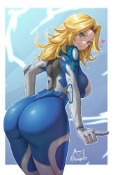 1girls achromaru ass blonde_hair blue_eyes female female_only invisible_woman invisible_woman_(marvel_rivals) large_ass light-skinned_female light_skin looking_at_viewer looking_back marvel marvel_rivals solo sue_storm superheroine