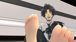 1boy asaba_harumasa barefeet barefoot clothed feet feet_focus gay gay_male toes zenless_zone_zero zzz