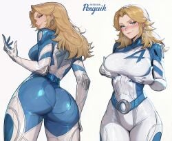 1girls 2025 ai_generated ass ass baddie big_ass big_breasts big_butt blonde_female blonde_hair blue_eyes blush bodysuit breast_grab breasts bubble_butt busty clothed clothed_female clothing cur curvy earrings fantastic_four female heroine hips invisible_woman invisible_woman_(marvel_rivals) large_ass light-skinned_female marvel marvel_rivals multiple_views patreon_username penguih smirk sue_storm superheroine turnaround white_background