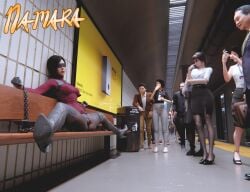 3d ada_wong chains exhibitionism futa_on_female futanari humiliation namara pantyhose penis public resident_evil