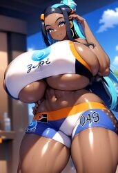 ai_generated big_breasts breasts clothed clothing dark-skinned_female dark_skin digital_media female female_focus female_only hi_res huge_breasts human human_female large_breasts massive_boobs massive_breasts massive_tits minmin nessa_(pokemon) npc_trainer pokemon pokemon_(franchise) pokemon_(game) pokemon_(trainer) pokemon_trainer solo solo_female solo_focus standing