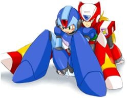 2boys armor cum masturbation mega_man mega_man_x multiple_boys x_(mega_man) yaoi zero_(mega_man)