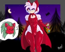 amy_rose bulge cape condom_wrapper eyeshadow femboy halloween_costume leotard male rule_63 scarlet_witch_(cosplay) sonic_(series) sonic_the_hedgehog thighhighs