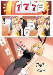 bikini_top blonde_hair bunnysuit casino character_request dragalia_lost empty_eyes etlabsotwe groping hypnosis_app mind_control phone