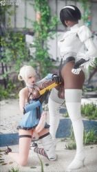 2futas 3d balls big_balls blackedr34 cum cumming dark-skinned_futanari dark_skin erection futa_only futanari handsfree_ejaculation huge_cock kaine_(nier) light-skinned_futanari light_skin measuring nier nier:_automata nier_(series) penis penis_awe queen_of_spades queen_of_spades_symbol ruler veiny_penis white_hair yorha_2p