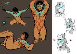 dc dc_comics dick_grayson male male_only nightwing thong tied_up underwear