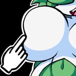 big_breasts breasts cleavage emillie_(zanbonsen) female huge_breasts kirlia pokemon pokemon_(species) tagme zanbonsen