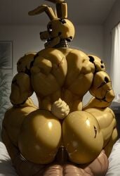 2boys ai_generated anal_sex animatronic anthro ass back_view backsack bed bedroom big_ass big_butt buttmale/male erection fat_ass first_person_view five_nights_at_freddy's five_nights_at_freddy's_3 fnaf from_behind furry gay green_body human humanoid looking_at_viewer looking_back looking_pleasured male male_only male_penetrated male_penetrating male_penetrating_male muscular muscular_male nude on_bed open_mouth penetration penis pov rabbit robot scottgames sex springtrap springtrap_(fnaf) sweat sweating tail