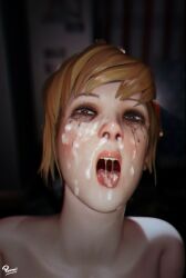 1girls 3d cum cum_in_mouth cum_on_face facial female female_only kate_marsh life_is_strange open_mouth pinafore_(artist) ruined_makeup running_mascara runny_makeup solo solo_female tongue tongue_out