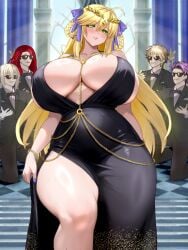 1girls artoria_pendragon artoria_pendragon_(fate) artoria_pendragon_(lancer) blonde_hair dress fate/grand_order fate_(series) raskasar tagme voluptuous