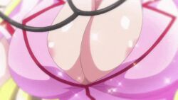 1girls animated bouncing_breasts cleavage huge_breasts lucie_menelumia nurse_uniform ova stethoscope t-rex_(animation_studio) youkoso!_sukebe_elf_no_mori_e