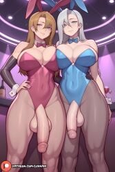 2futas abs ai_generated big_breasts breasts_bigger_than_head bunny_ears bunnysuit futa_focus futadom futanari gigantic_penis huge_balls huge_butt hyper looking_at_viewer luvnari naked penis_focus pov pov_crotch pov_eye_contact public public_nudity rain rain_coat raining thick thick_ass thick_legs thick_penis thick_thighs veins veins_on_dick veiny_penis