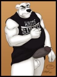 1boy anthro balls bear fur humanoid_penis male male_only mammal penis precum sisco_(character) snoopjay2 solo