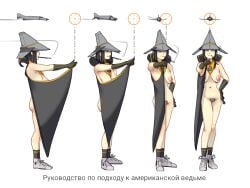 1girls areolae ass breasts cigarette cigarette_holder dark_eyes dark_hair f-4_phantom fighter_jet gijinka gloves leading medium_breasts milf pussy_pasty russian_text sagging_breasts shoes toorops turning_around